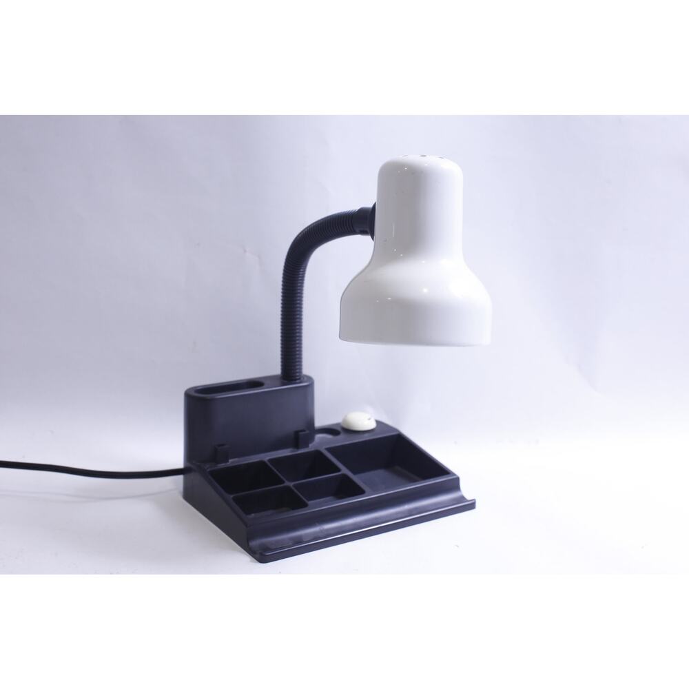 Vintage, Gooseneck, Desk Organizer, White and Black Memphis Style Lamp